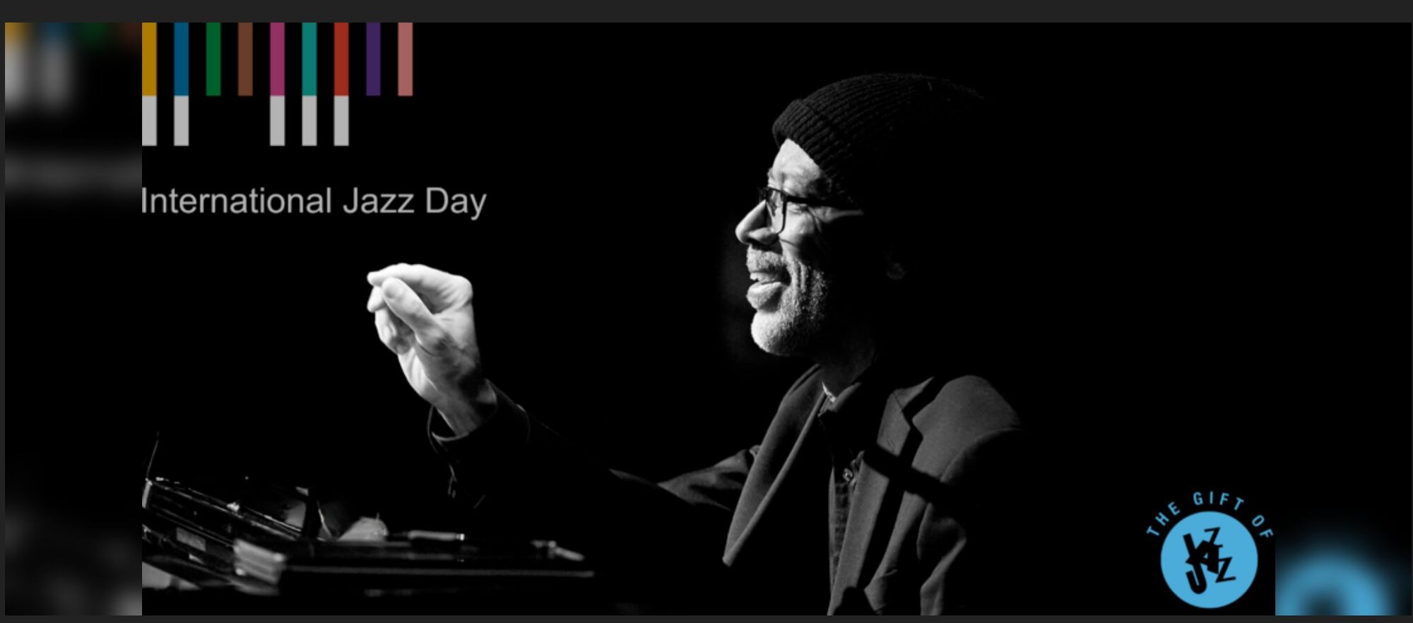 A poster for International Jazz Day with Victor Mestas and Friends event