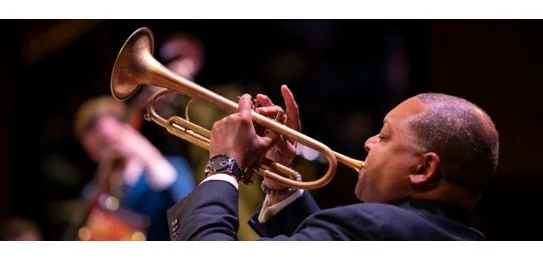 A poster for Jazz at Lincoln Center Orchestra with Wynton Marsalis event