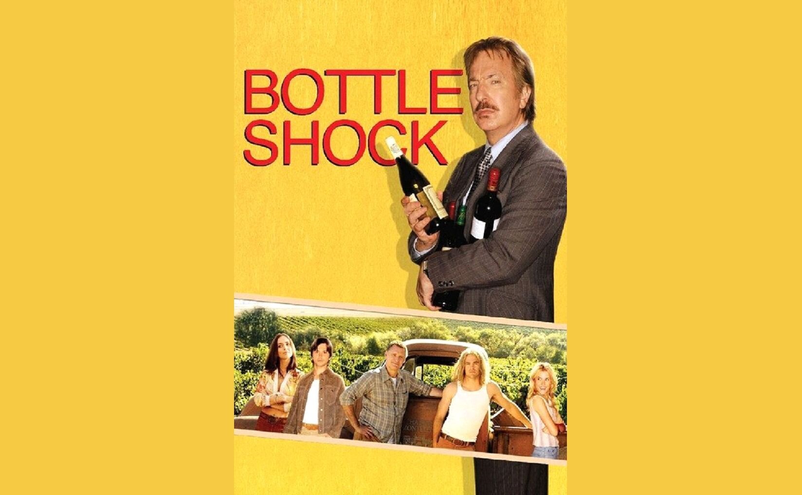 A poster for Italian Wine & Movie Night: Bottle Shock event