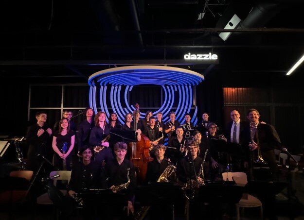 A poster for Legacy High School Lightning Jazz Band  event