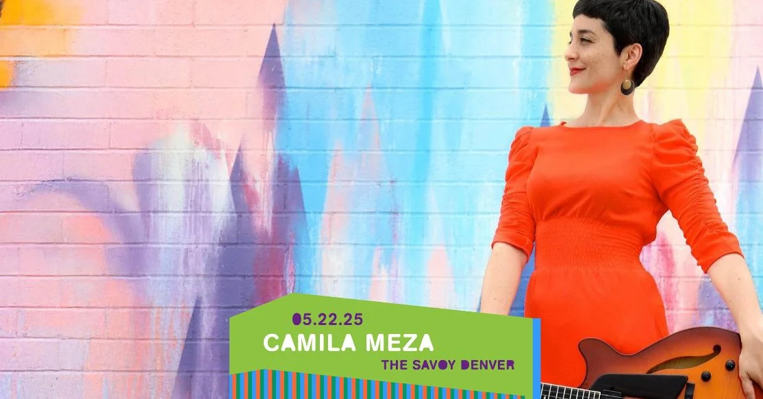 A poster for MAS Presents: Camila Meza event