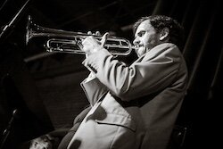 A poster for The Micah Miller Quartet plays the Modern Masters event