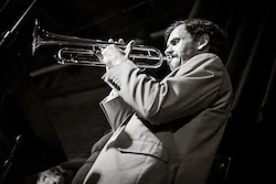 A poster for The Micah Miller Quartet plays the Modern Masters event