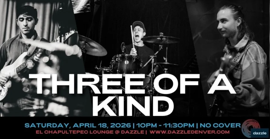 A poster for El Chapultepec Lounge presents: Three of a Kind event