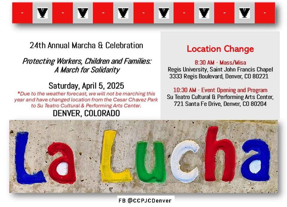 A poster for The 24th Annual César Chávez Marcha & Celebration: LA LUCHA - 2025 CESAR CHAVEZ PEACE AND JUSTICE EVENT event