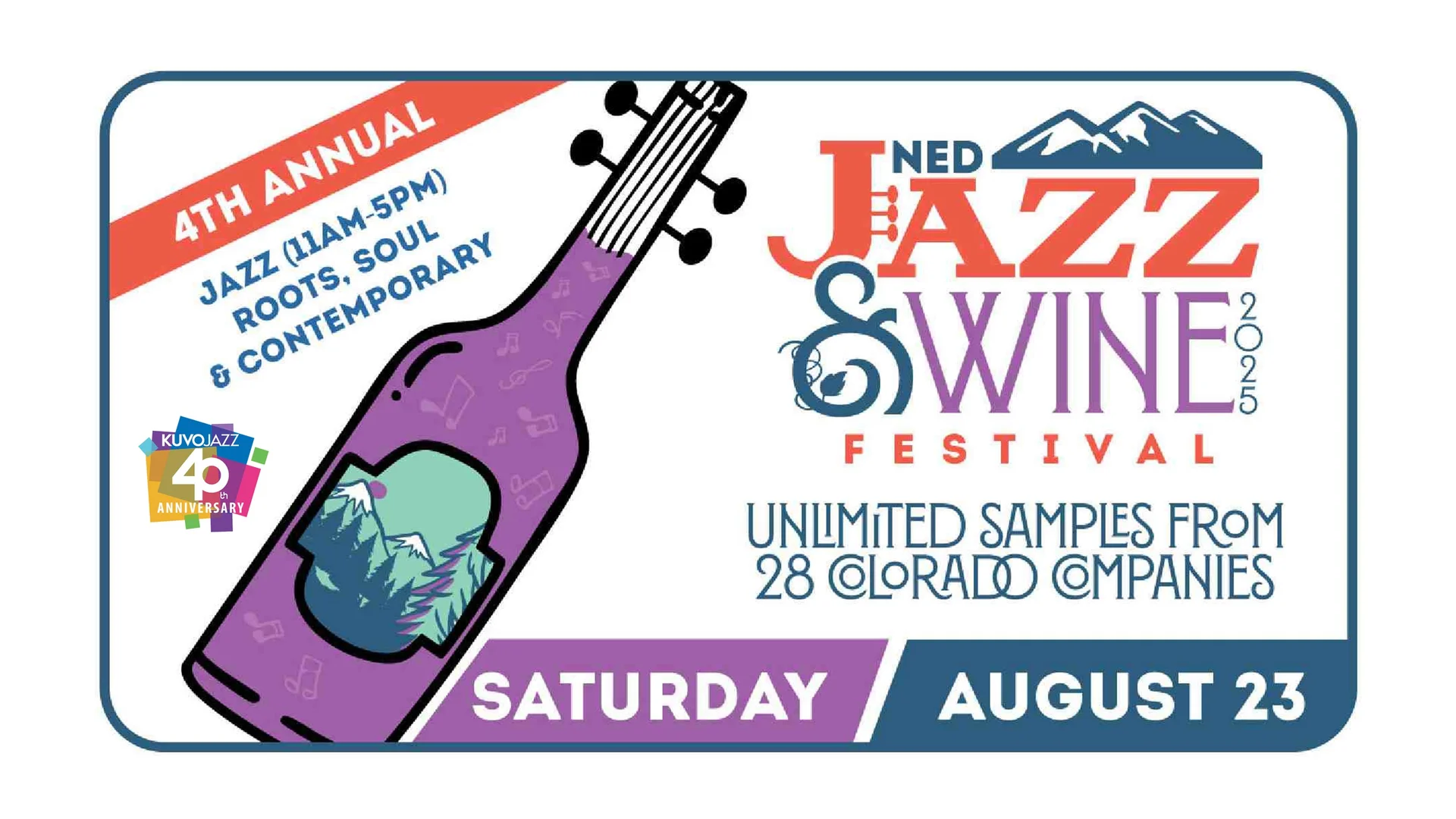 A poster for Ned Jazz & Wine Festival 2025 event