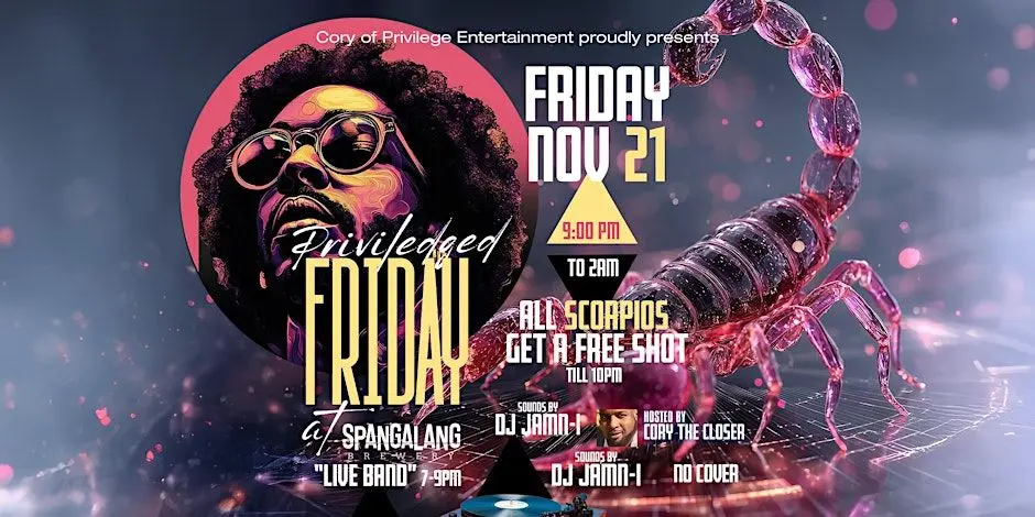 A poster for Privileged Fridays — A Fresh Experience for the Grown & Vibin’ event