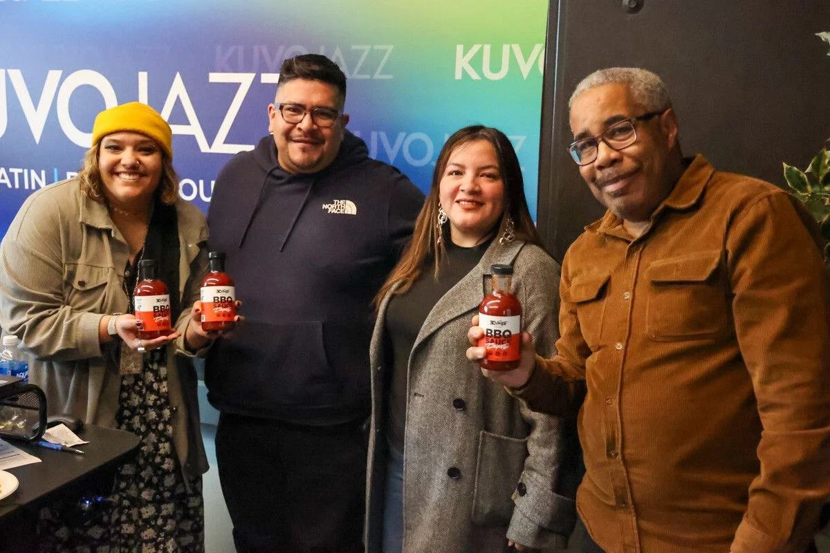 Abi Clark, Chef Francisco Quintana, Monica Ruiz and Rodney Franks
