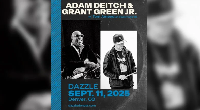 A poster for Grant Green Jr. with Adam Deitch  event