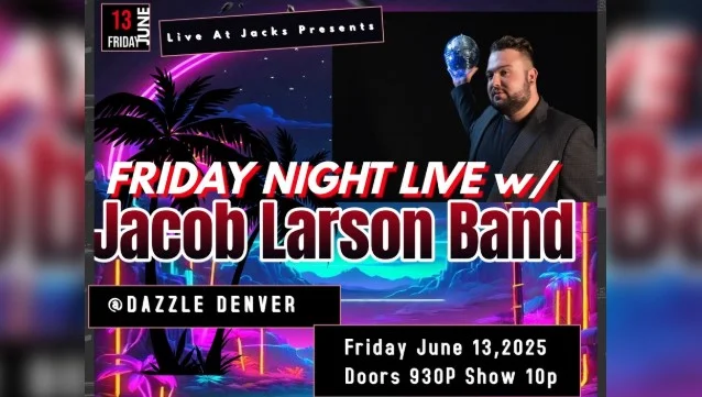 A poster for Live At Jack's Presents: Jacob Larson Band  event