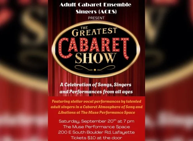 A poster for Adult Cabaret Ensemble Singers (ACES) event