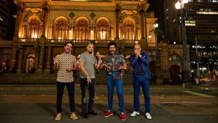 A poster for Harold López Nussa: Timbala a la Americana feat. Grégoire Maret w/Luques Curtis & Ruy Adrian López-Nussa event