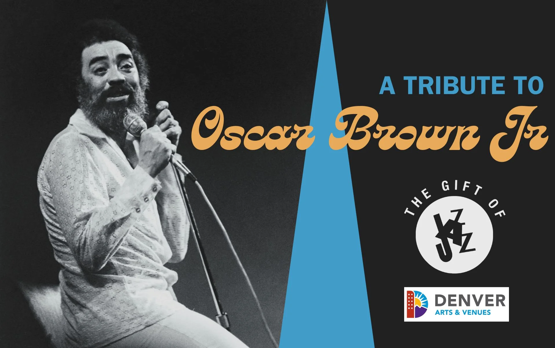 A poster for Gift of Jazz: A Tribute to Oscar Brown Jr.  event
