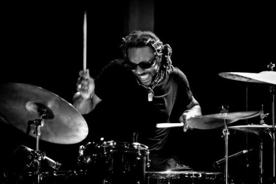 A poster for KUVO's Jazz Odyssey presents: Blaque Dynamite w/ Max Gerl (E. Bass) & Javier Santiago (Keyboards) event