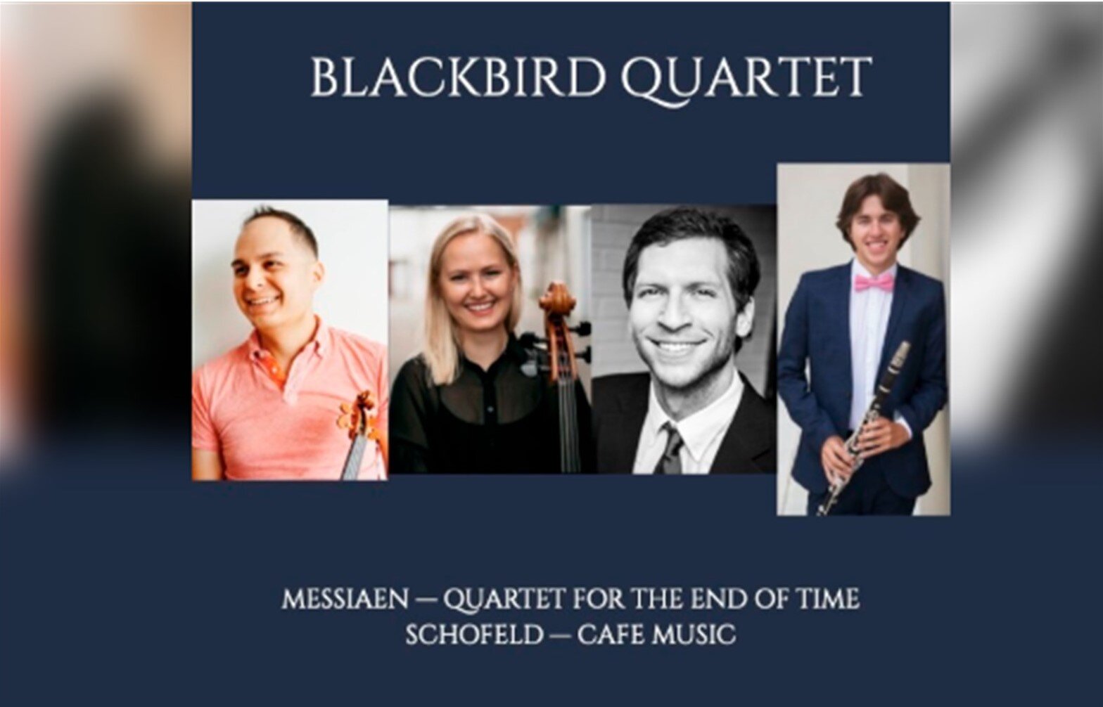 A poster for Blackbird Quartet event