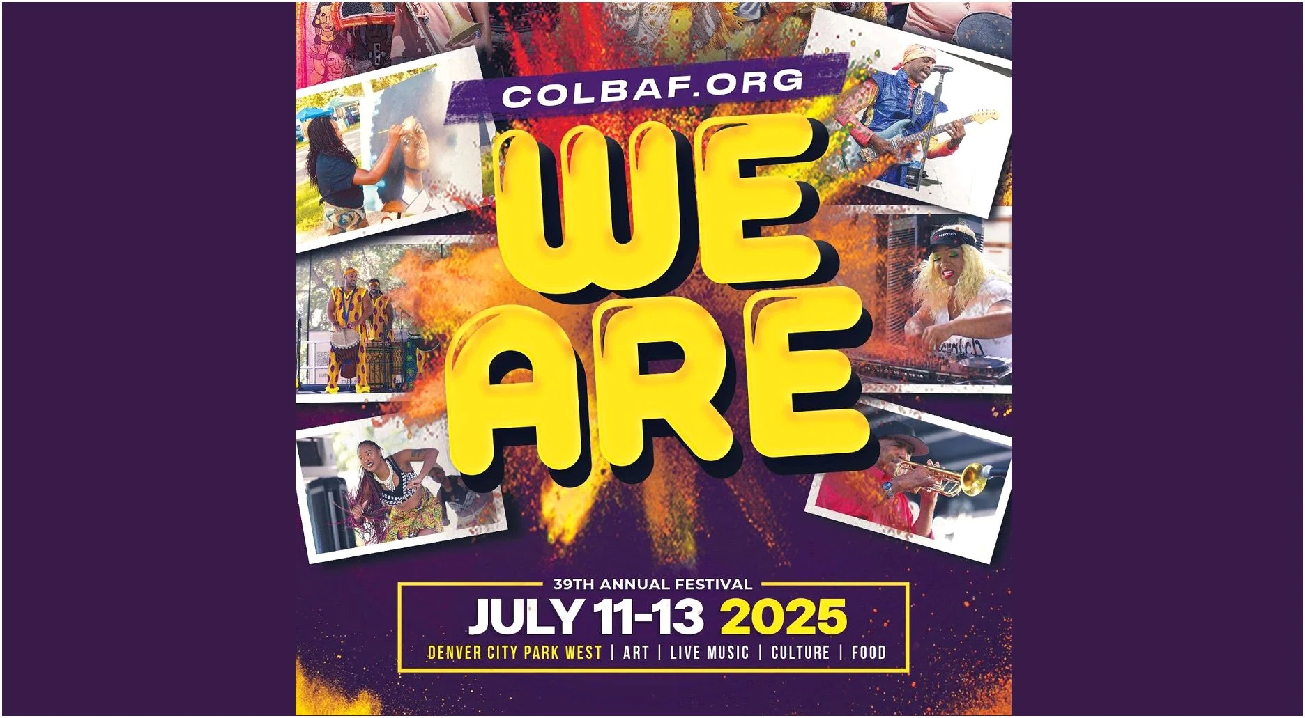 A poster for WE ARE Colorado Black Arts Festival 2025 event