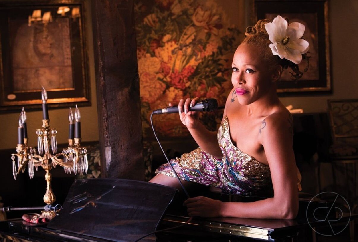 A poster for Danette Hollowell Sings the Music of Billie Holiday event