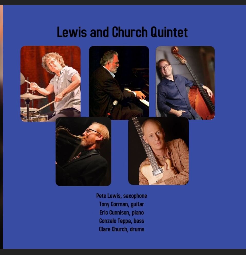 A poster for Lewis and Church Quintet event