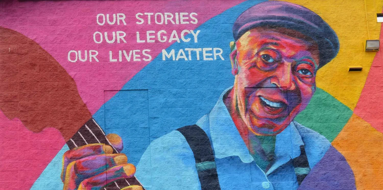 Charles Burrell mural in Five Points by Detour