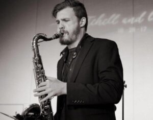 A poster for David Bernot Quintet honors the "Boss Tenors" event