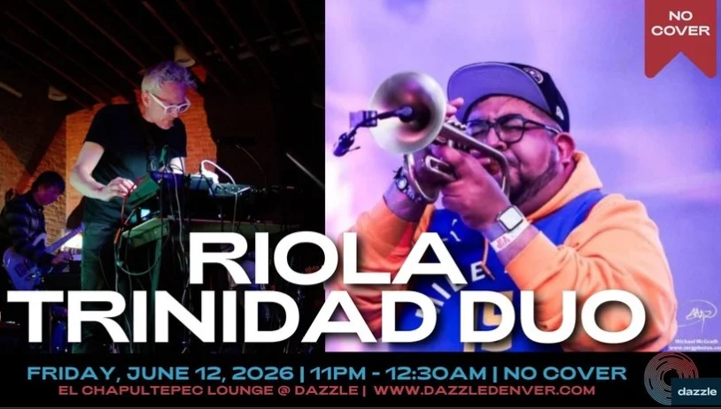 A poster for El Chapultepec Lounge presents: Riola Trinidad Duo event