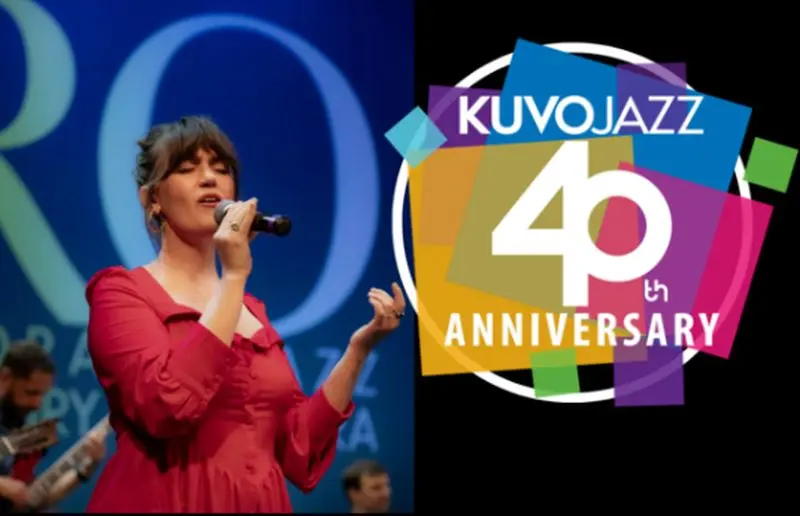 A poster for CJRO Quartet "Let's Fall in Love" with Marion Powers — Celebrating KUVO's 40th Anniversary event