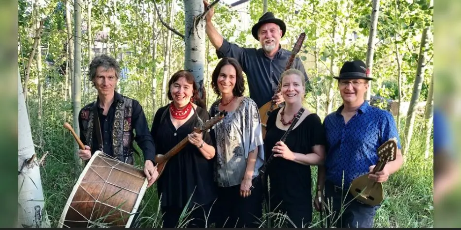 A poster for  Barbelfish Balkan Band event