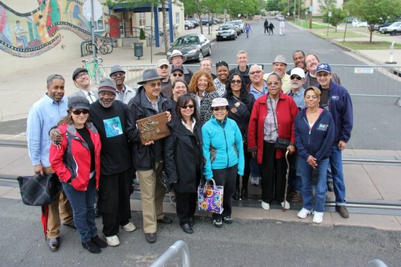 KUVO Jazz staff and hosts with Carlos Lando recognized at Five Points Jazz Fest