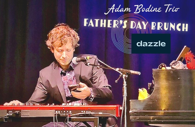 A poster for Father's Day Brunch with The Adam Bodine Trio  event