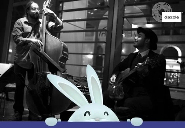 A poster for Easter Brunch with Alex Trujillo Bossa Quartet event