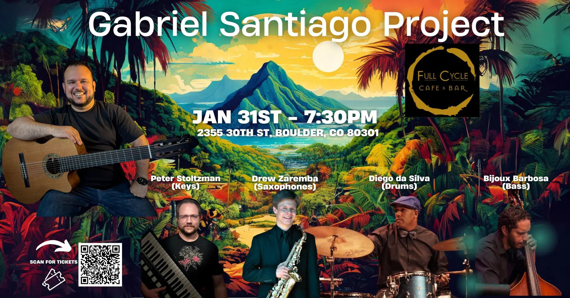 A poster for JAZZ SUPPER CLUB SERIES | Gabriel Santiago Quintet event