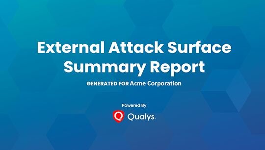 External Attack Surface Summary Report cover