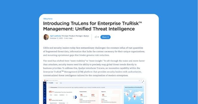 <p>Introducing TruLens for Enterprise TruRisk™ Management: Unified Threat Intelligence</p>