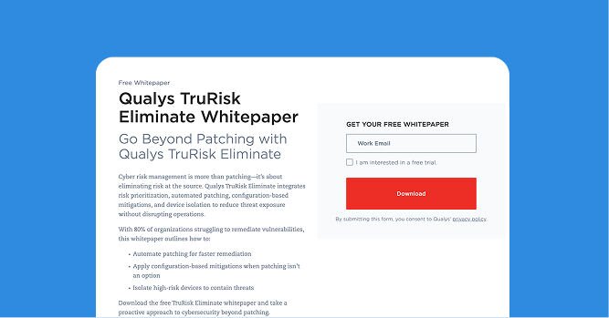 <p>Learn how you can increase your patch rates by 90% with TruRisk Eliminate™</p>