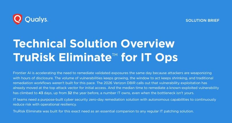 <p>Technical Solution Overview TruRisk EliminateTM for IT Ops</p>
