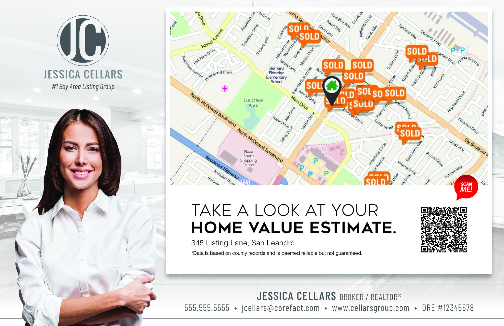 Home Estimate Map Elite postcard sample