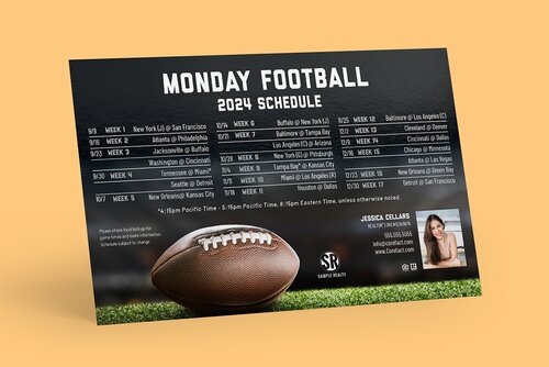 Football Schedule Postcards