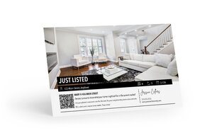 Just Listed Postcard - Home Estimate QR Code - Typography Collection