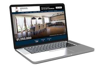 Virtual Property Website sample on a laptop