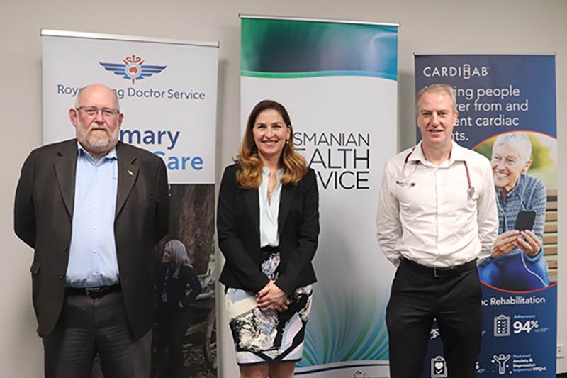John Kirwan CEO Royal Flying Doctors - Helen Souris CEO Cardihab - Dr Paul MacIntyre Clinical Director Acute Medical Services