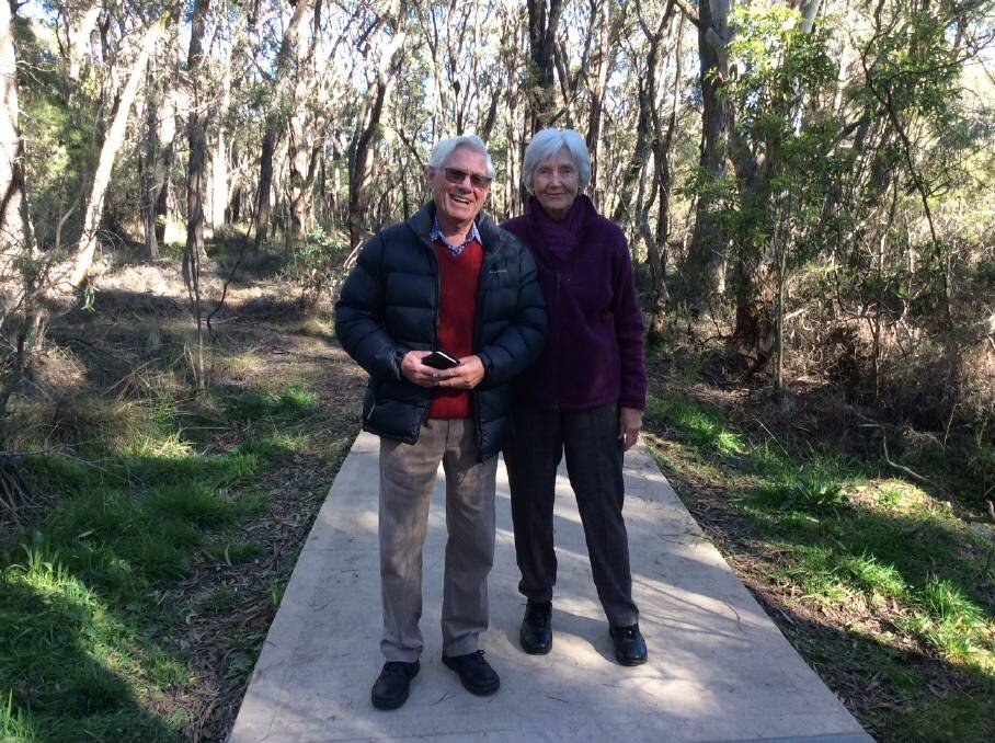 Elderly couple walking in the Blue Mountains