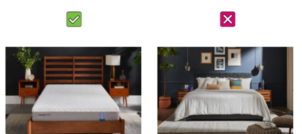 A clear and full image of the entire mattress