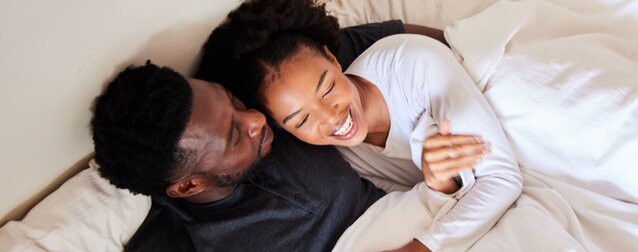 woman and man in bed