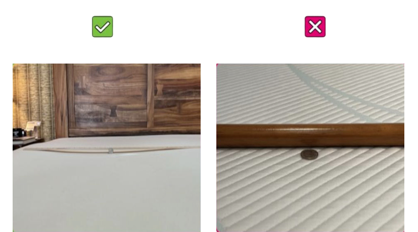 A view of the affected area (with the broom/yardstick and quarter/ruler)