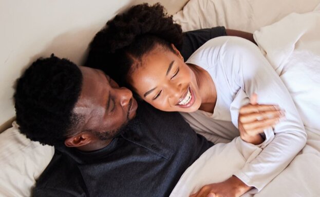 woman and man in bed