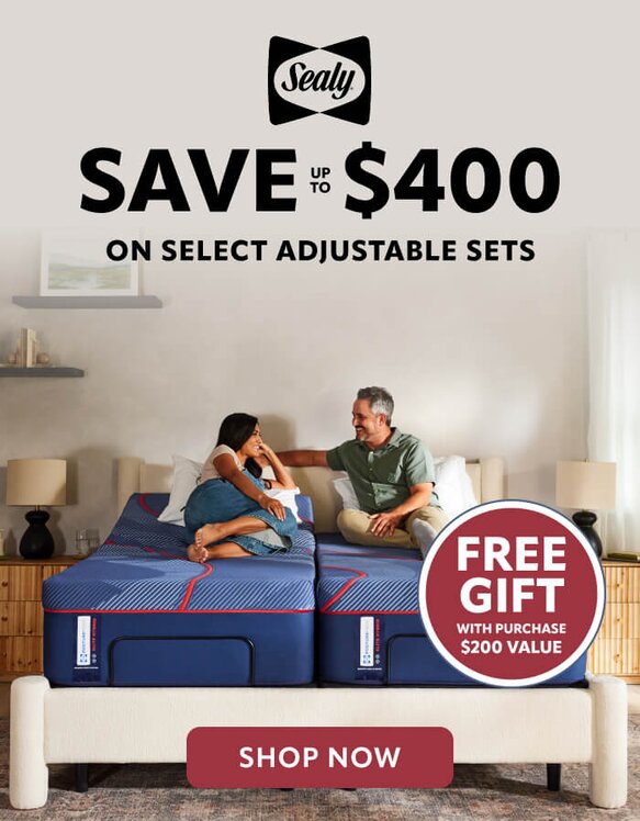 Sealy save up to $400 on adjustable sets.
