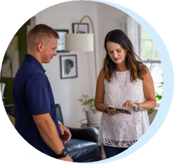 guest filling out delivery survey