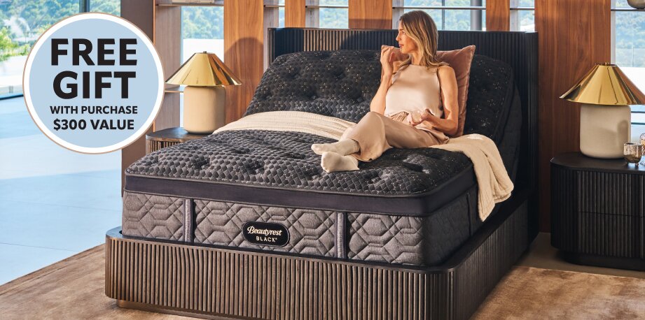 Beautyrest Black woman on bed