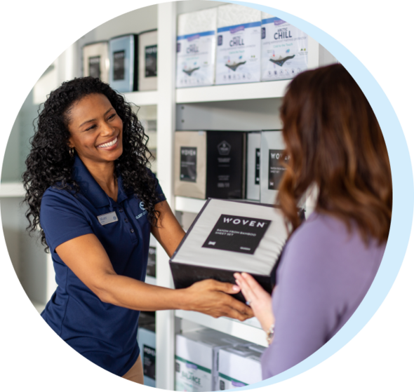 Outfitter working with guest