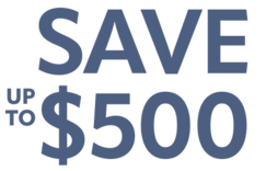 Save up to $500